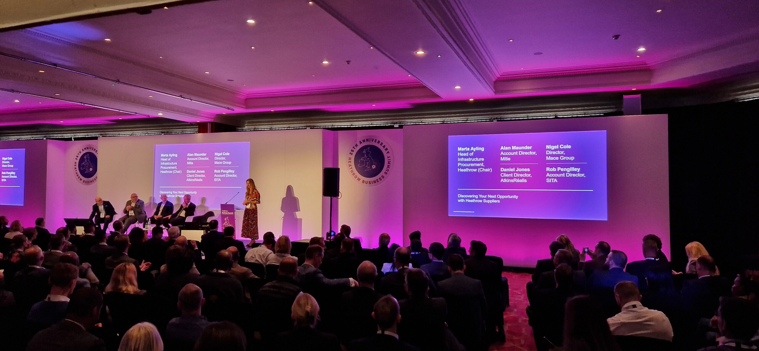 Group of people presenting at Heathrow's Business Summit